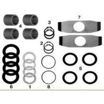 Freightliner Argosy camshaft repair kit showing bushings, bearings, and installation hardware.