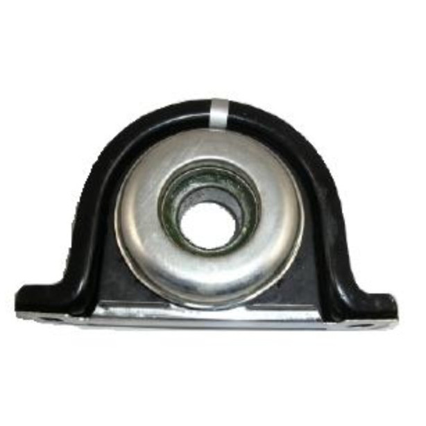 Heavy-duty 60mm center bearing showing vulcanized rubber isolator with steel mounting bracket.