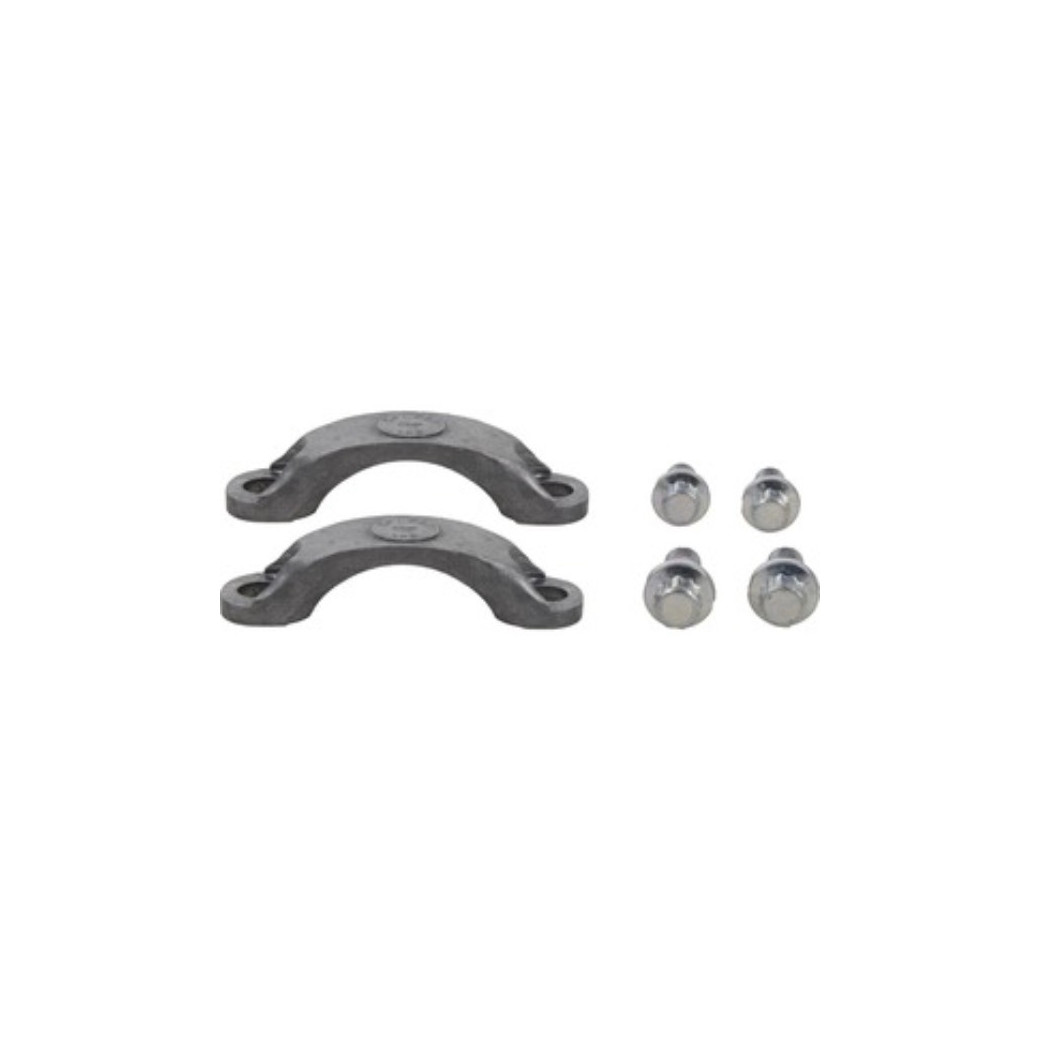 Universal joint strap kit showing two steel retaining straps and four high-torque bolts for SPL250 series.