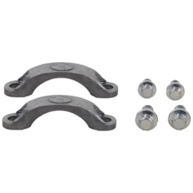 Universal joint strap kit showing two steel retaining straps and four high-torque bolts for SPL250 series. Universal joint strap kit showing two steel retaining straps and four high-torque bolts for SPL250 series.