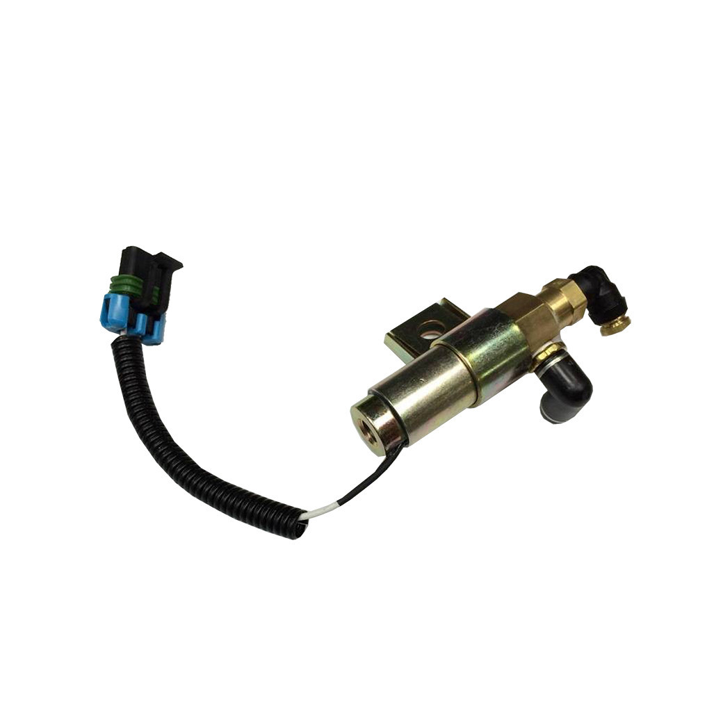 Freightliner Argosy solenoid valve with electrical connector and air line fittings.