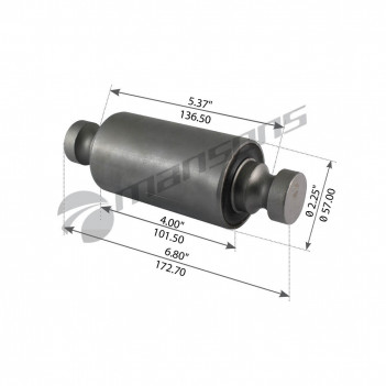 Freightliner front leaf spring bush with integrated pin, showing steel sleeve and rubber isolator.