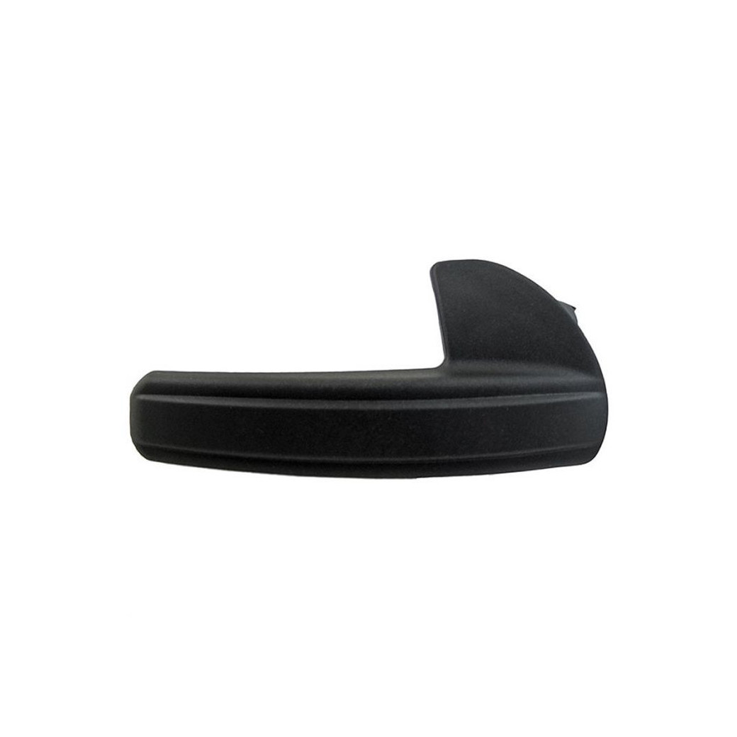 Freightliner neW gen left-hand interior door handle showing black plastic grip and metal mounting plate.