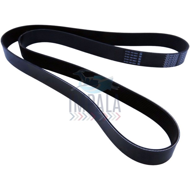 V-ribbed fan belt for Freightliner Argosy trucks with Cummins ISX engines, ensuring reliable cooling system performance. V-ribbed fan belt for Freightliner Argosy trucks with Cummins ISX engines, ensuring reliable cooling system performance.