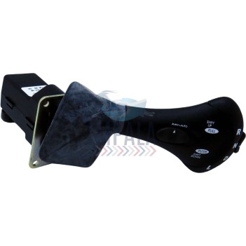 Freightliner SmartShift control mounted on steering column with paddle lever, mode switch, and gear selector.