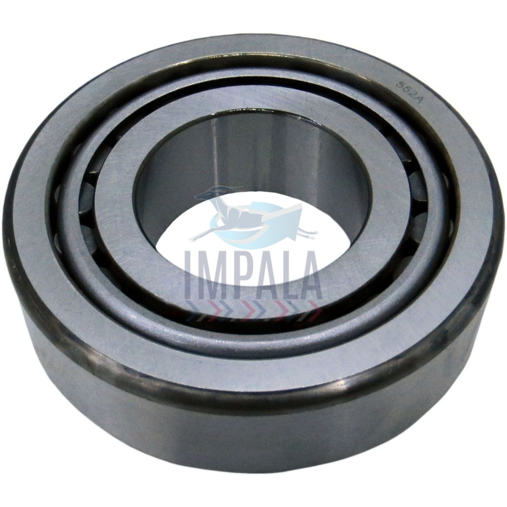 Freightliner front outer wheel bearing showing tapered rollers and steel raceway.