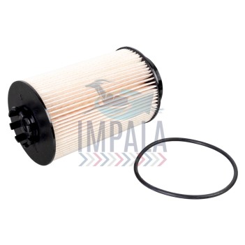 MAN TGA TGS heavy-duty fuel filter with metal housing and water drain valve.