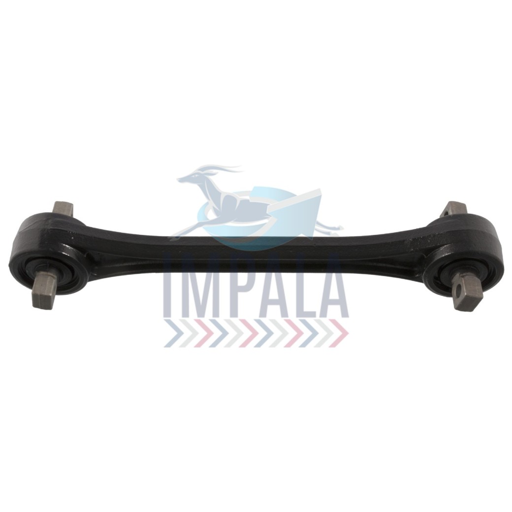 Volvo Version 4 torque rod showing rod end bushings and mounting points for axle and chassis attachment.