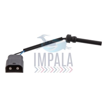 Volvo FM D12 coolant level sensor showing sensor probe and electrical connector.