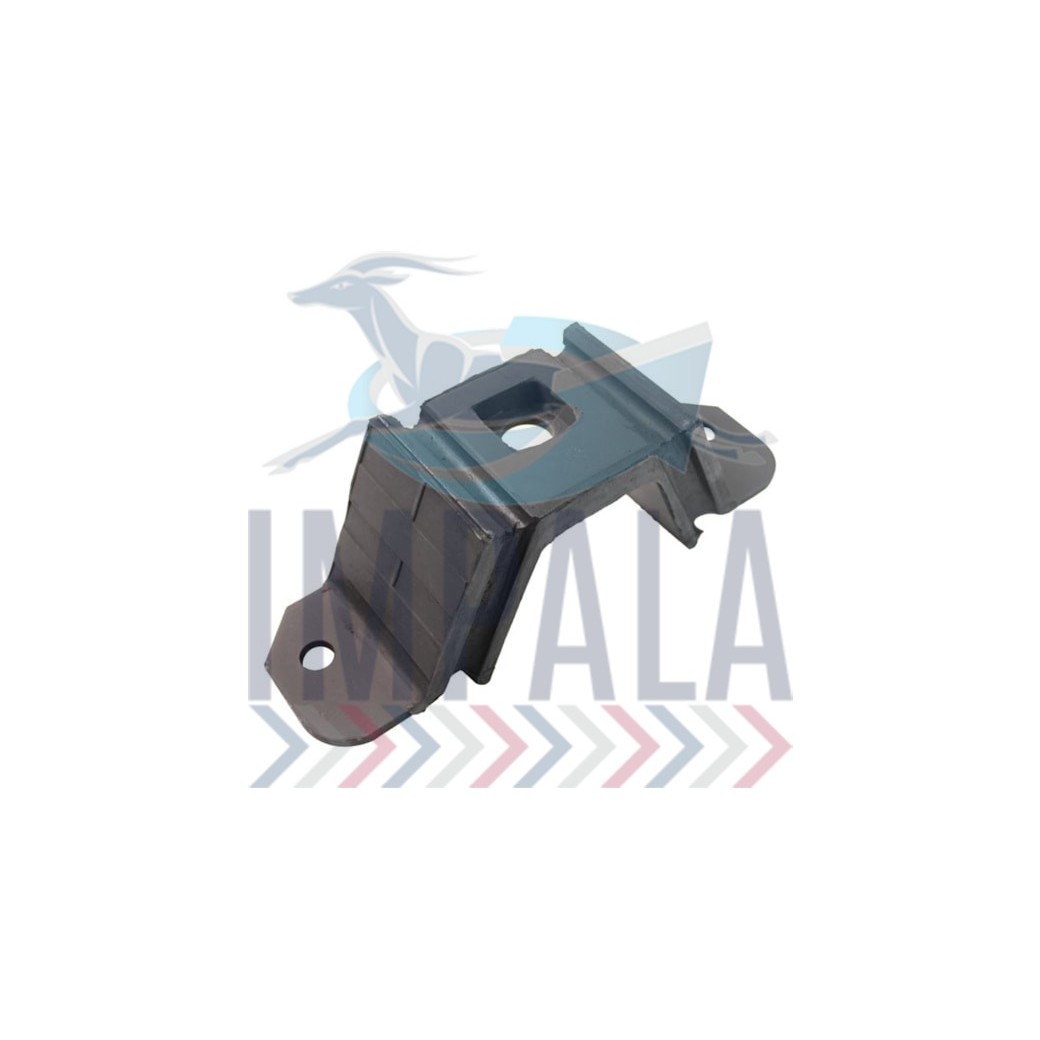 Heavy-duty upper engine mount for Freightliner Argosy trucks showing rubber isolator with steel mounting plates.