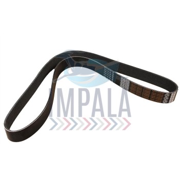 V-ribbed fan belt for Volvo D11 engines, designed for reliable power transmission.