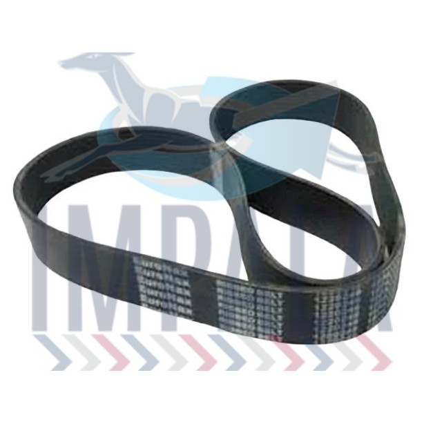 Heavy-duty V-ribbed alternator belt for Volvo D11 engines, ensuring reliable power transmission.
